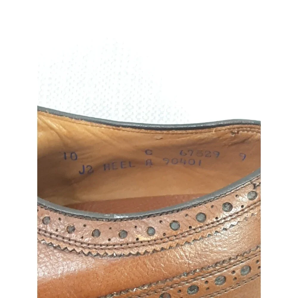 Nettleton Vintage Dress Shoes Size 10 C Brown Leather Oxford Wingtip Brogue Men